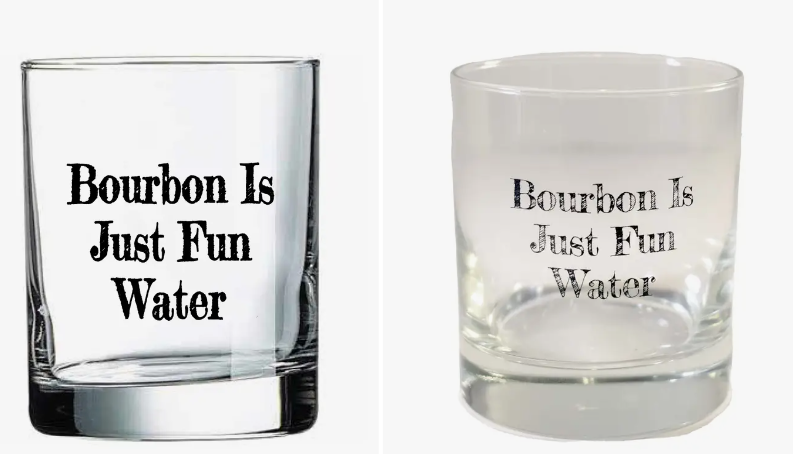 Bourbon is Just Fun Water Rocks Glass – Buy Socks You All